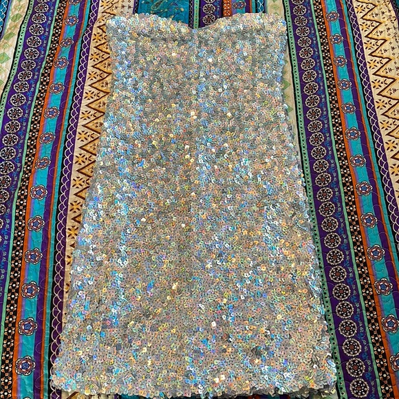 Strapless Charlotte Russe Sequin Cocktail Dress Size L - Picture 1 of 9